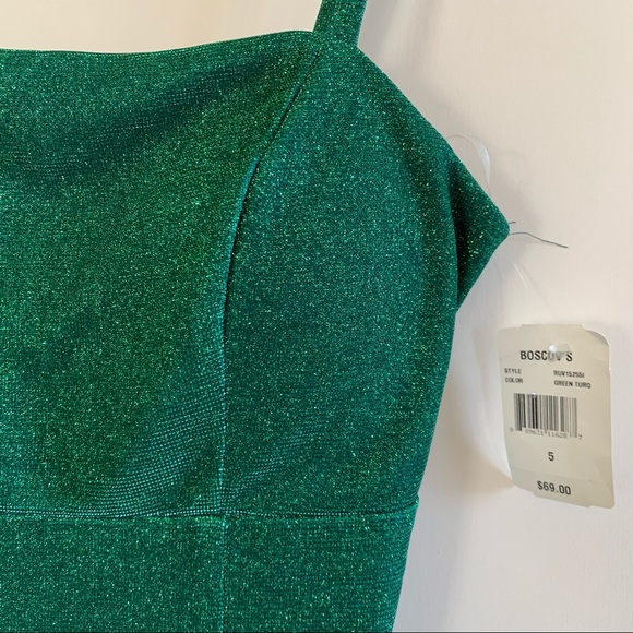 Green with Blue Shimmer Homecoming Dress, Mini, 5 - Picture 3 of 5